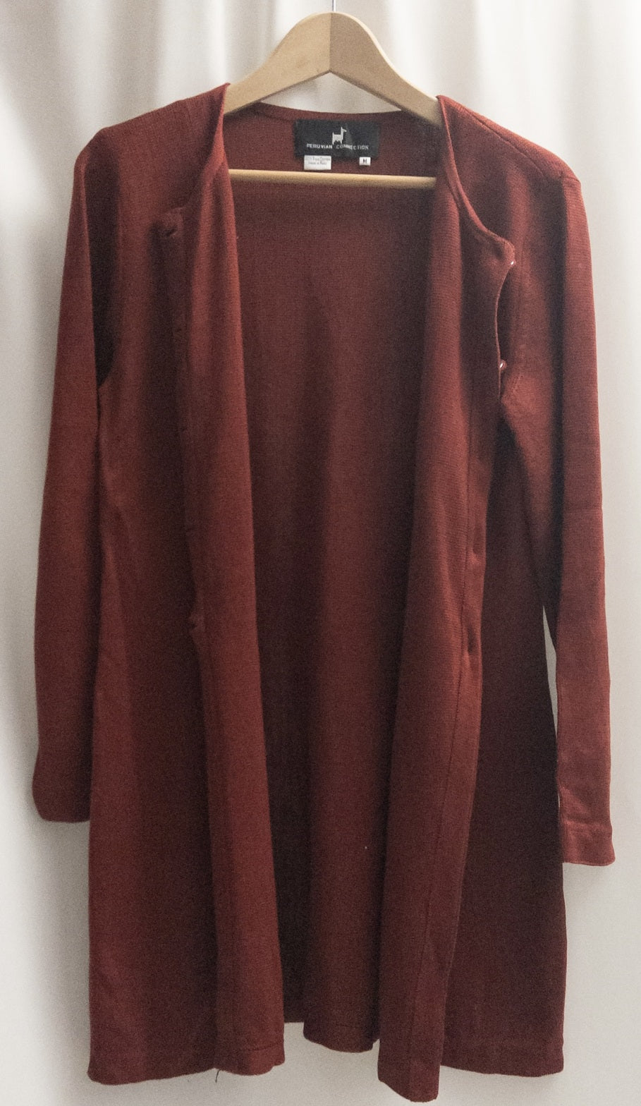 Peruvian Connection Burgundy / brick red 100% Pima Cotton three-piece | Sz M