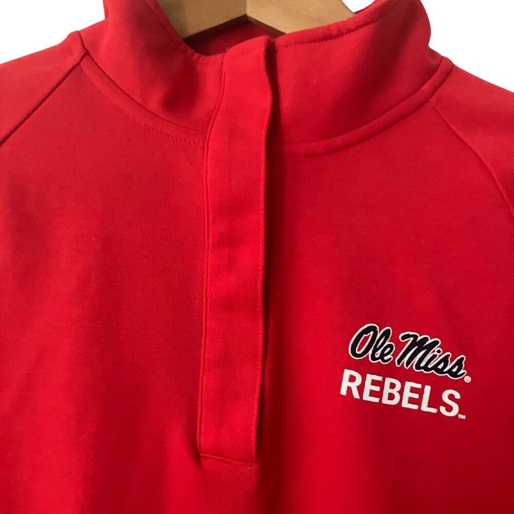 Under Armour Ole Miss Rebels Red Quarter-Zip Sweatshirt Women's M