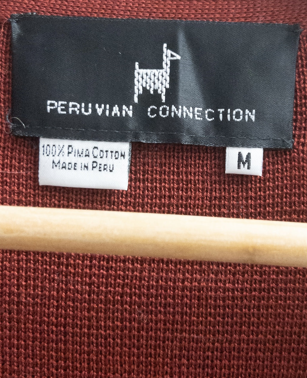 Peruvian Connection Burgundy / brick red 100% Pima Cotton three-piece | Sz M