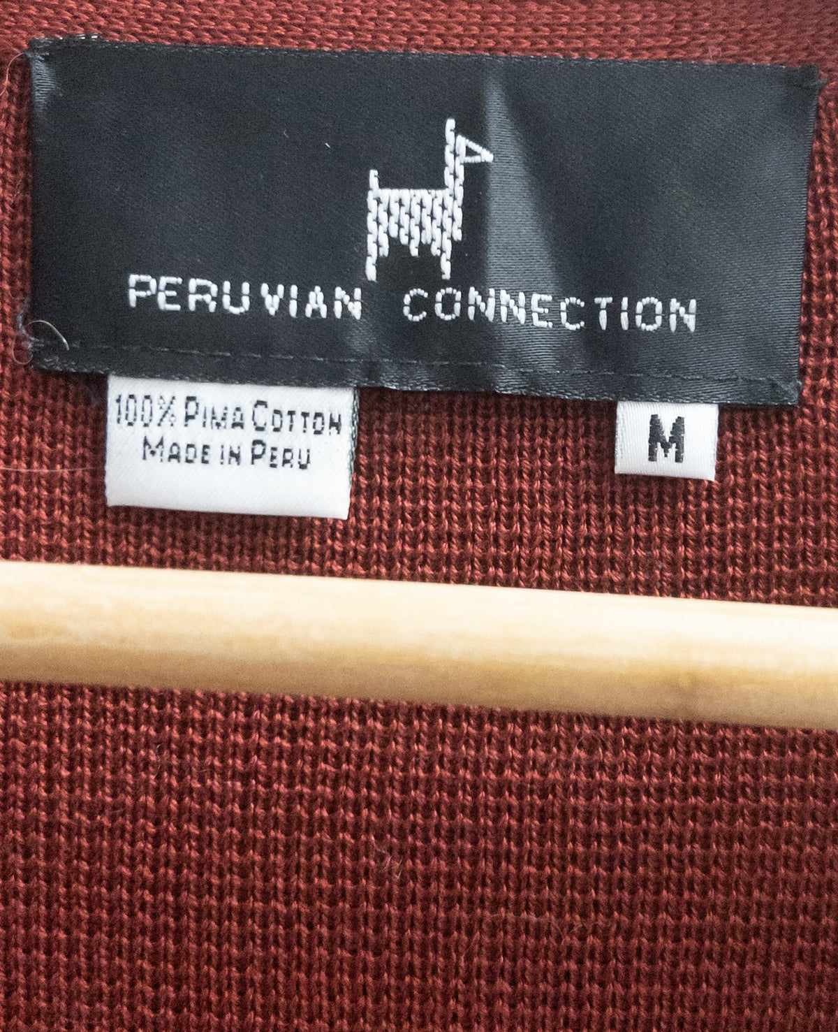 Peruvian Connection Burgundy / brick red 100% Pima Cotton three-piece | Sz M
