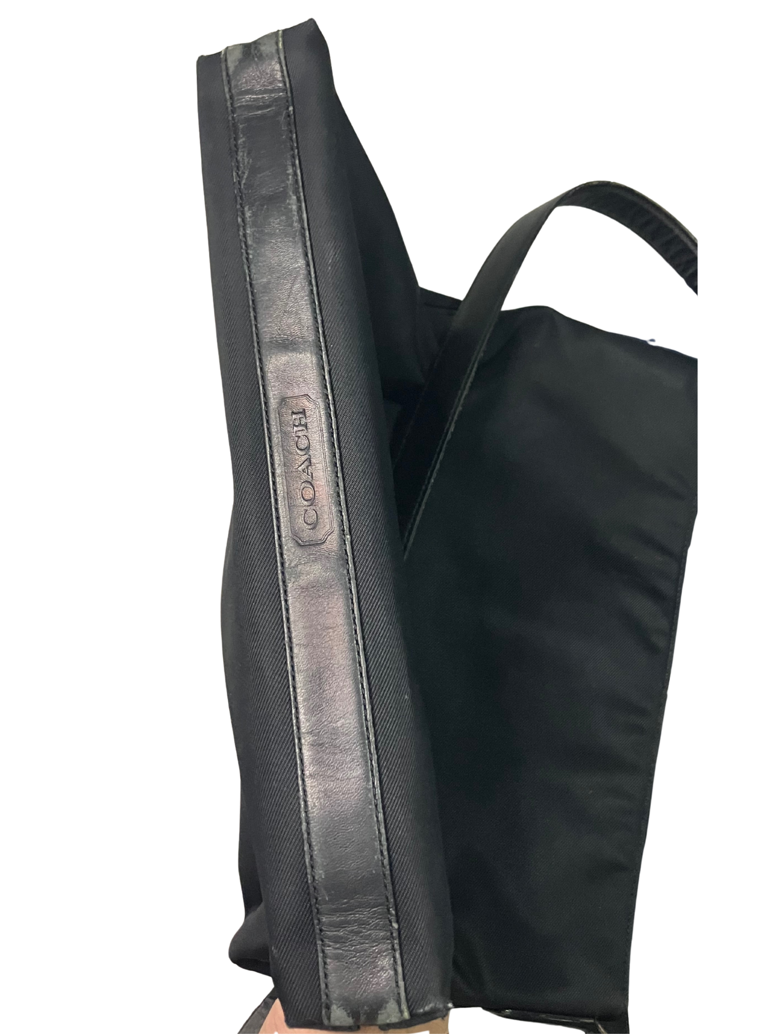 Vintage Coach 1999 Black Crossbody Bag - Y2K Nylon Leather Style 7414
