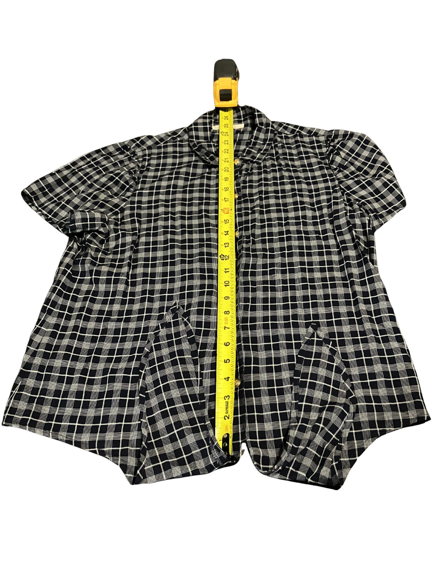 Paper Crown Plaid Button-Up Tie Front Shirt – Size L