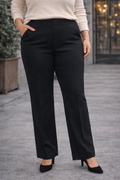 St. John — Wide-Leg Trousers | Caviar collection, sharp front crease · Sz 14