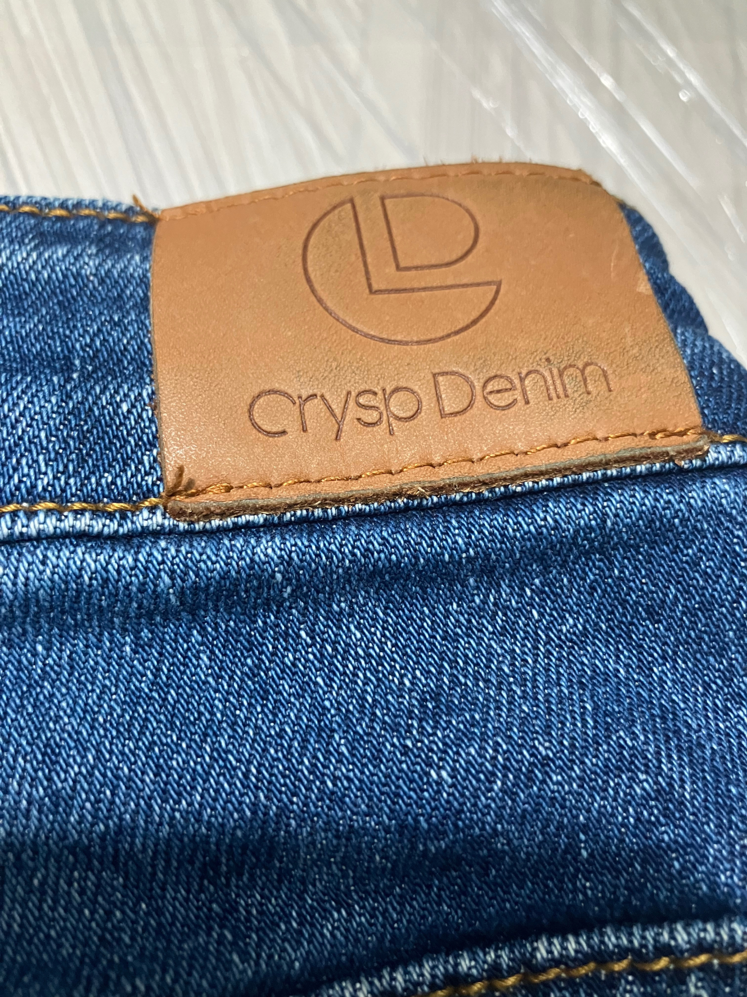 Crysp Denim Distressed Skinny Jeans Blue Wash Stretch Size 38
