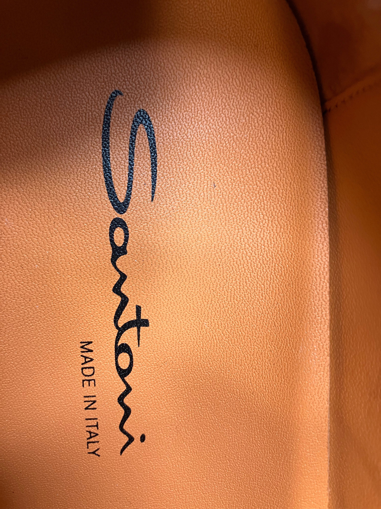 Santoni Made in Italy Brown Patina Leather Slip-On Cupsole Sneakers