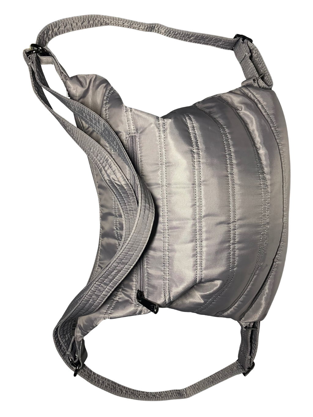 Lug Zipliner Quilted Crossbody Shoulder Bag in Gray – Lightweight Travel Organiz