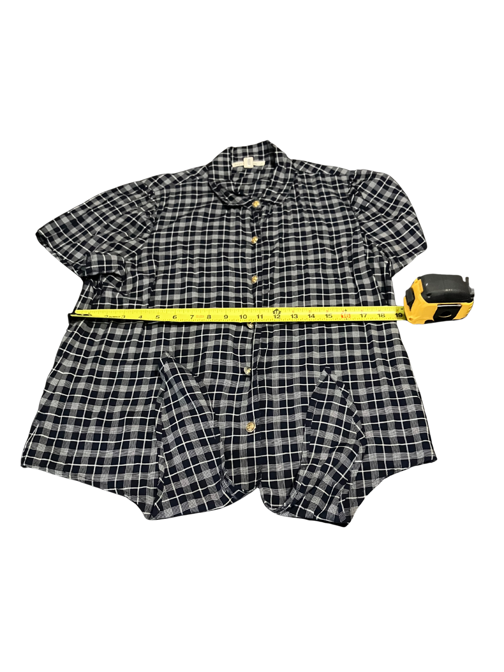 Paper Crown Plaid Button-Up Tie Front Shirt – Size L