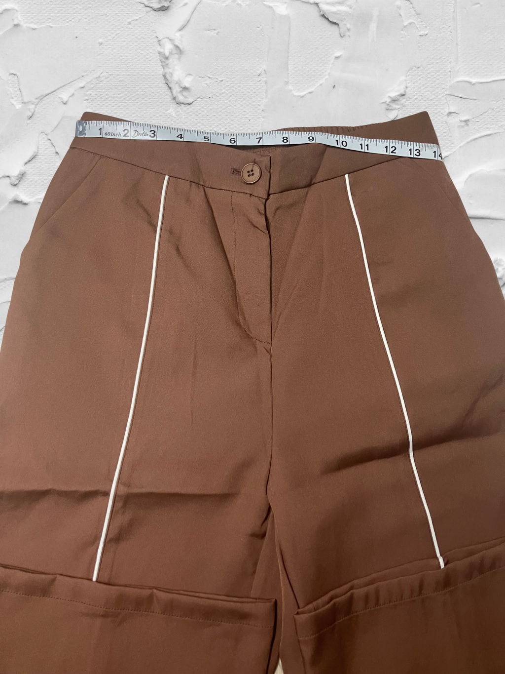 Prettygarden — Two-Piece Suit | Chocolate brown with contrast piping · Sz M