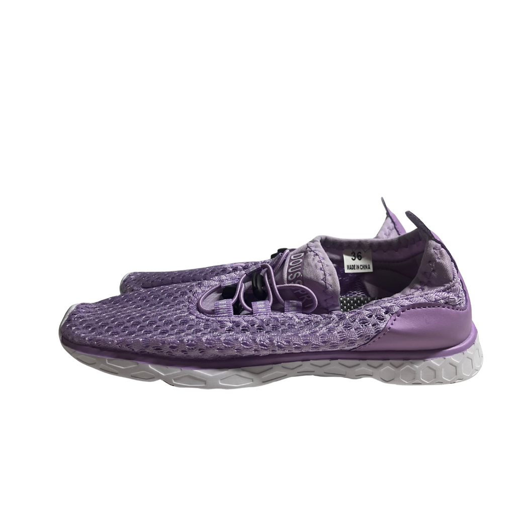 Doussprt Women’s Water Shoes Quick Dry Slip-On Aqua Sneakers Purple Mesh Size 36