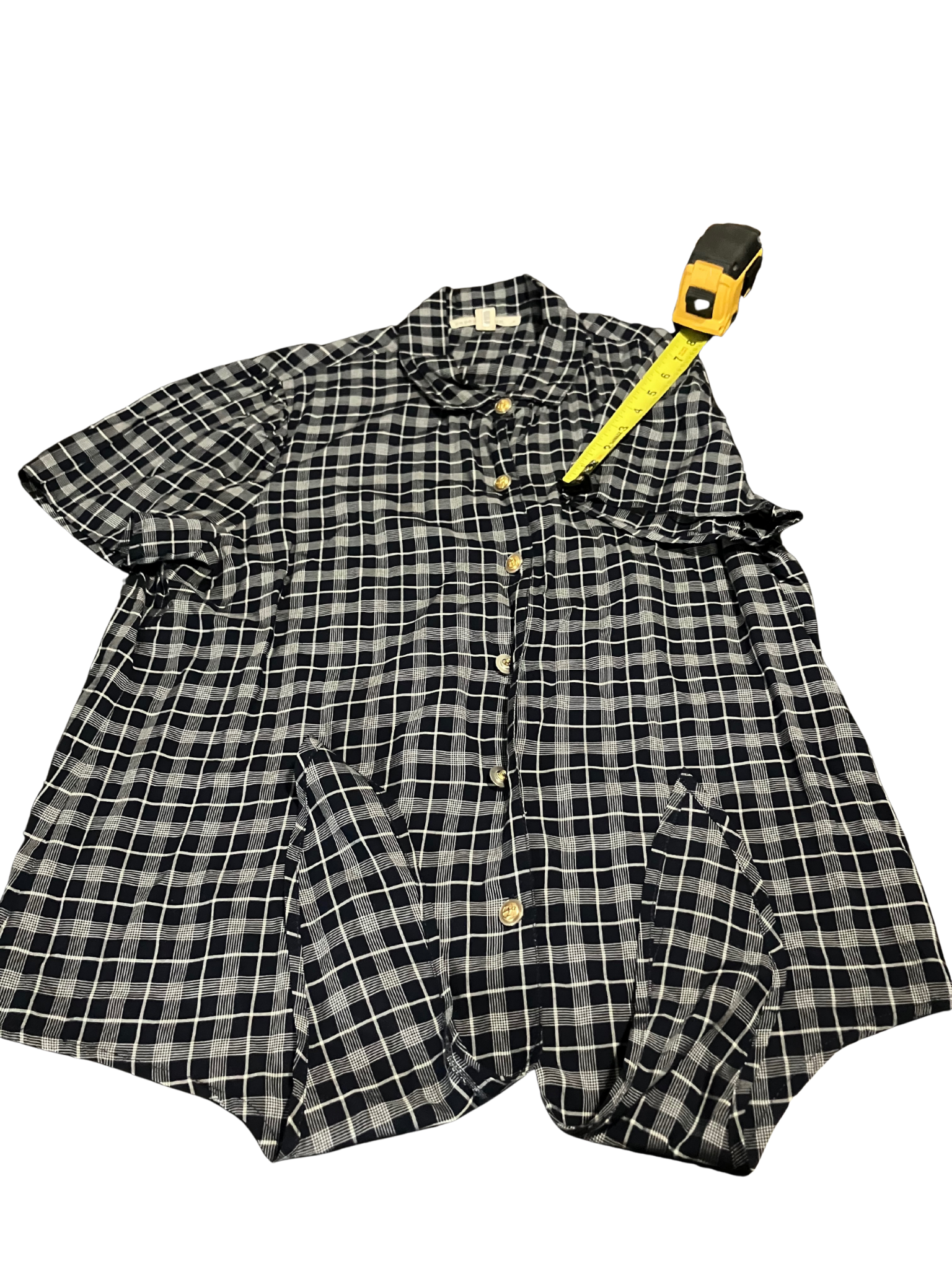 Paper Crown Plaid Button-Up Tie Front Shirt – Size L