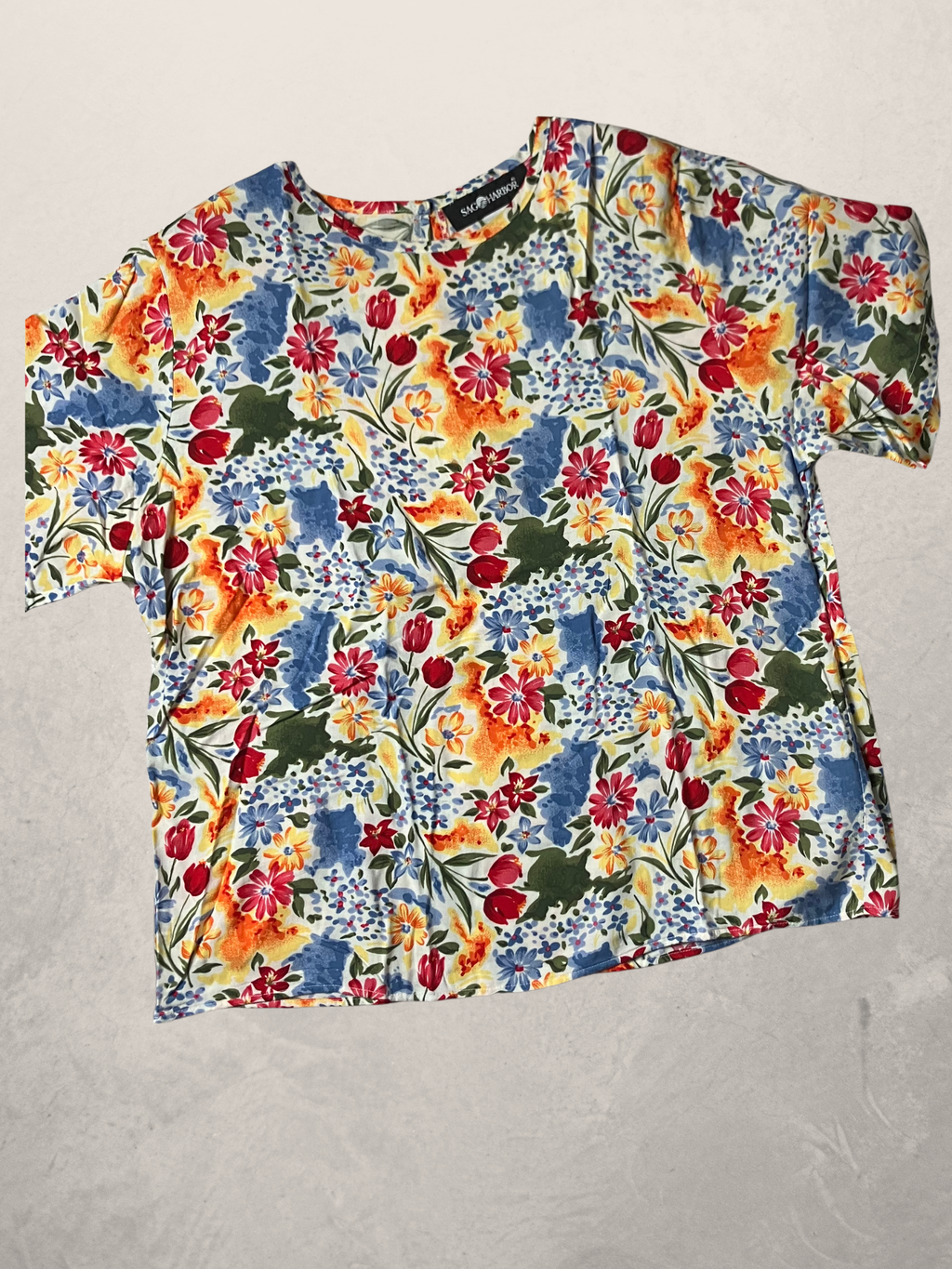 Sag Harbor — Two-Piece Dress Set | Watercolor floral rayon, coordinated silhouette · Sz L