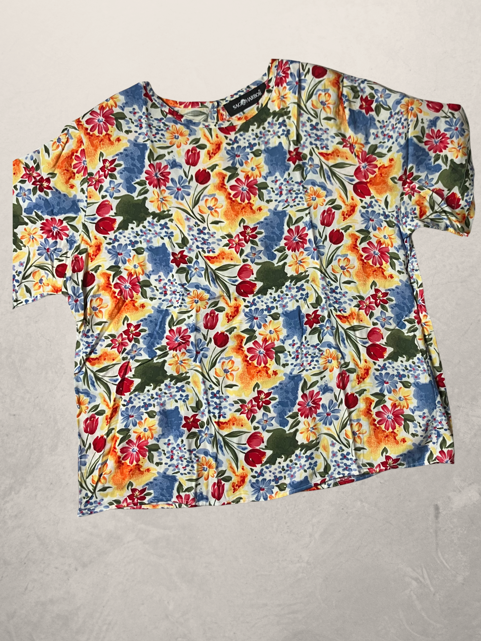 Sag Harbor — Two-Piece Dress Set | Watercolor floral rayon, coordinated silhouette · Sz L