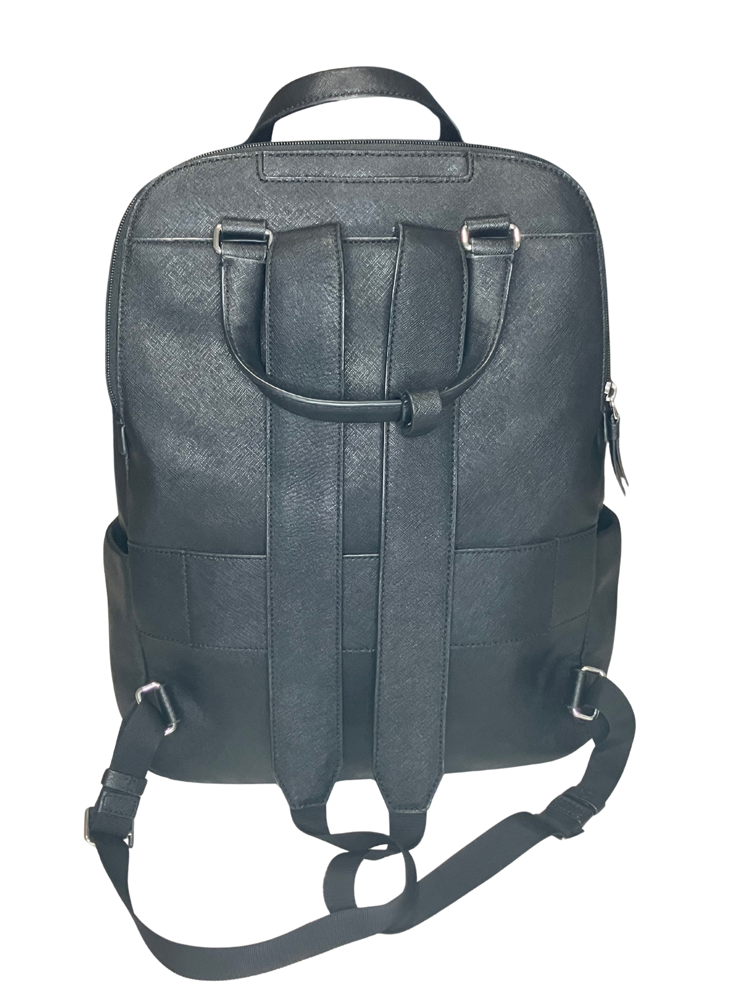 TUMI VAREK Black Leather Backpack - Premium Saffiano Convertible Travel Bag