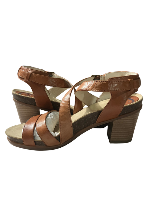 Abeo Biana Brown Leather Heeled Sandals - Size 6 Narrow