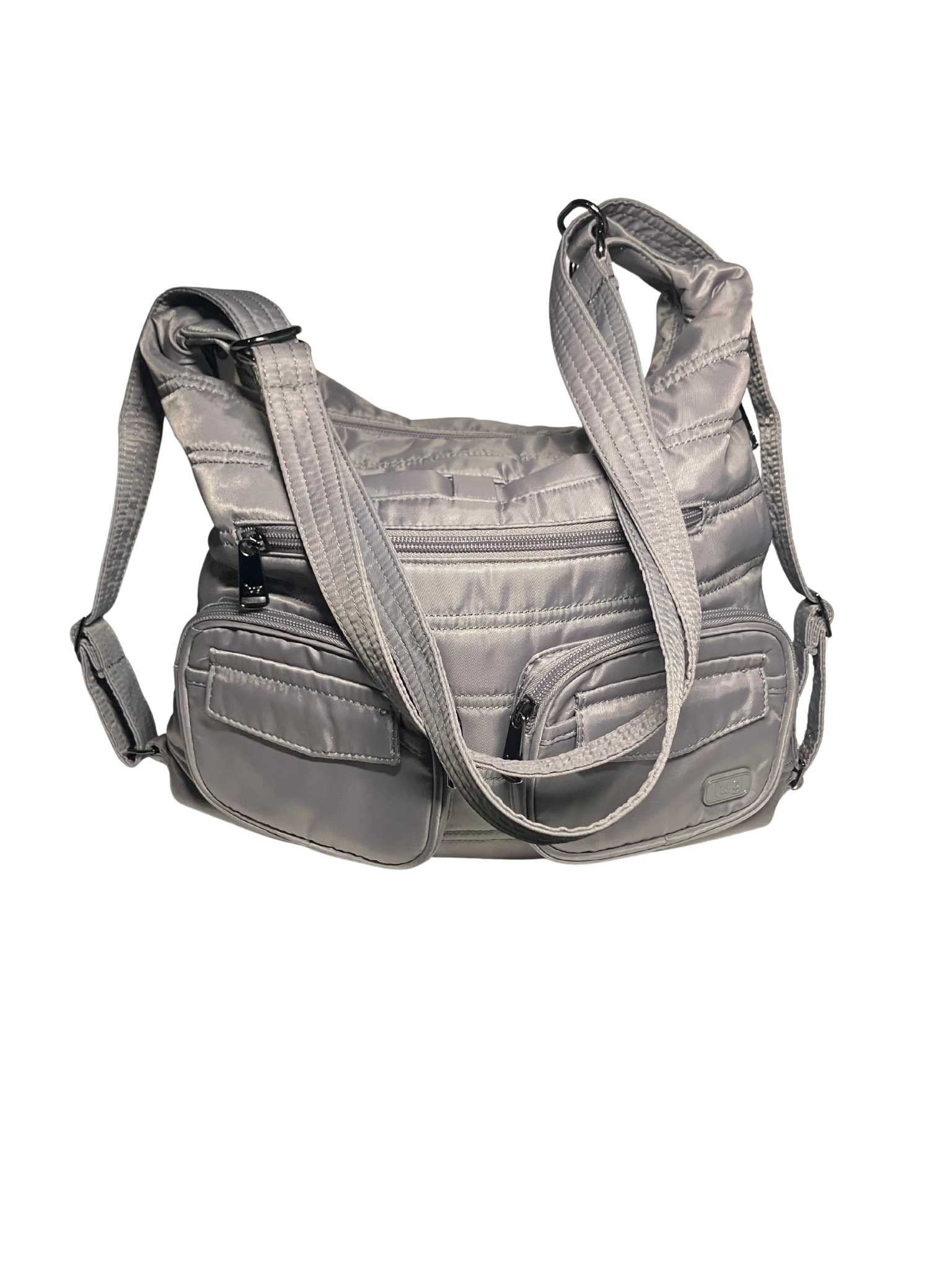 Lug Zipliner Quilted Crossbody Shoulder Bag in Gray – Lightweight Travel Organiz
