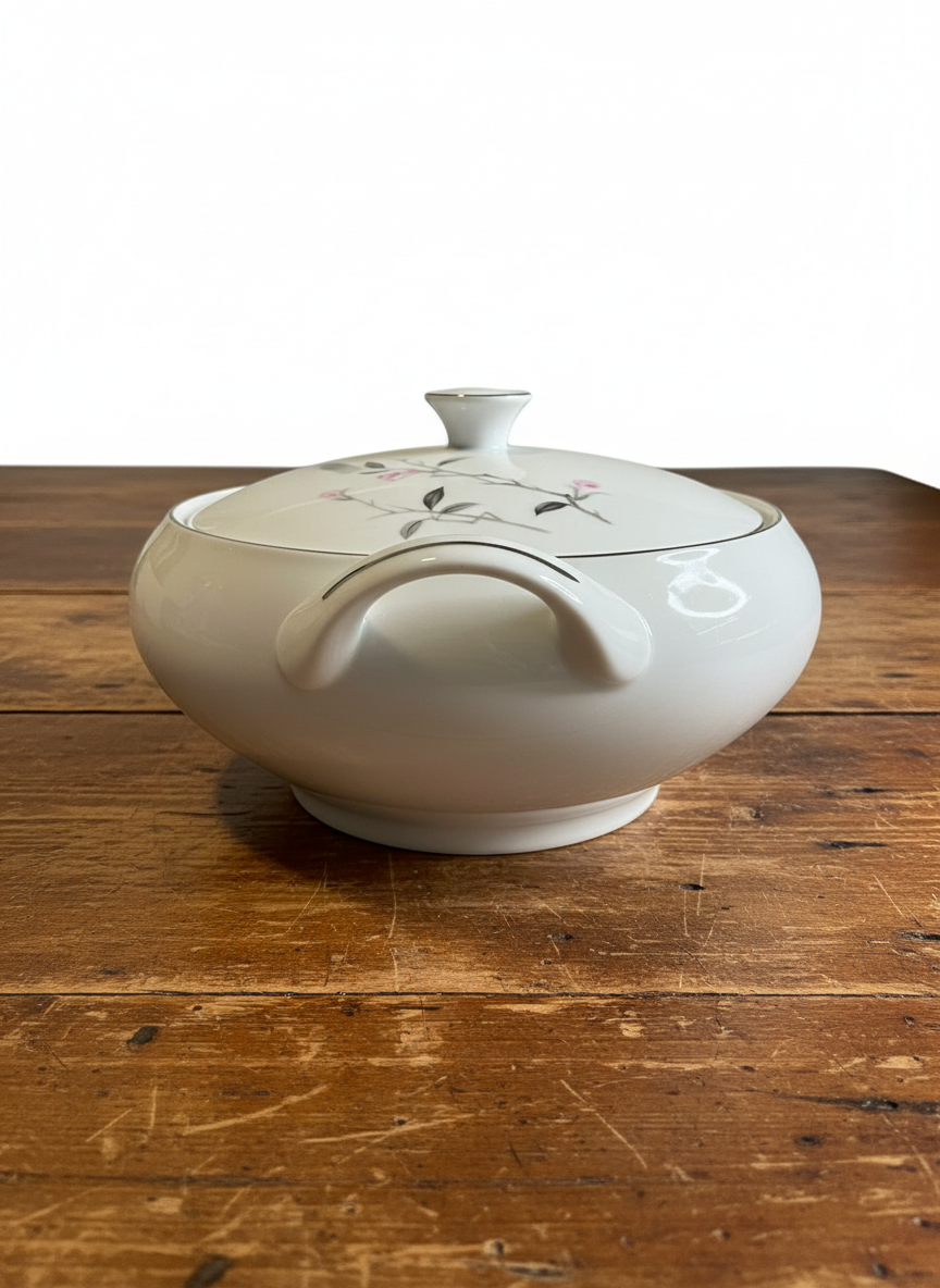 Cherry Blossom Fine China Covered Casserole 1067 Japan Vintage w/ Box