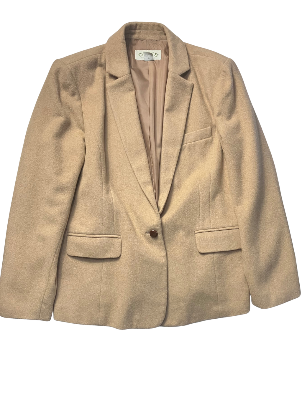 Orvis Camel Wool Blazer Women's Size 16 Classic Tailored One-Button Jacket
