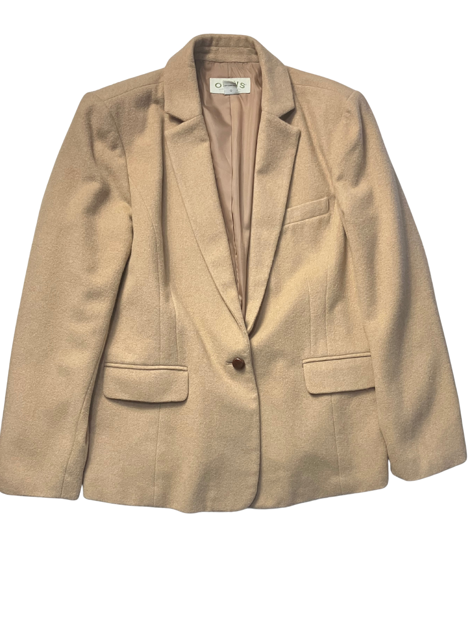Orvis Camel Wool Blazer Women's Size 16 Classic Tailored One-Button Jacket