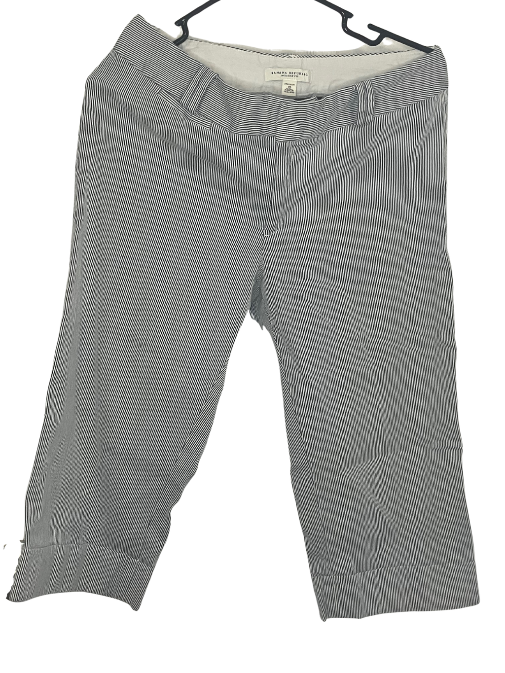 Banana Republic Jackson Fit Cropped Pants Size 10 – Navy Pinstripe Stretch