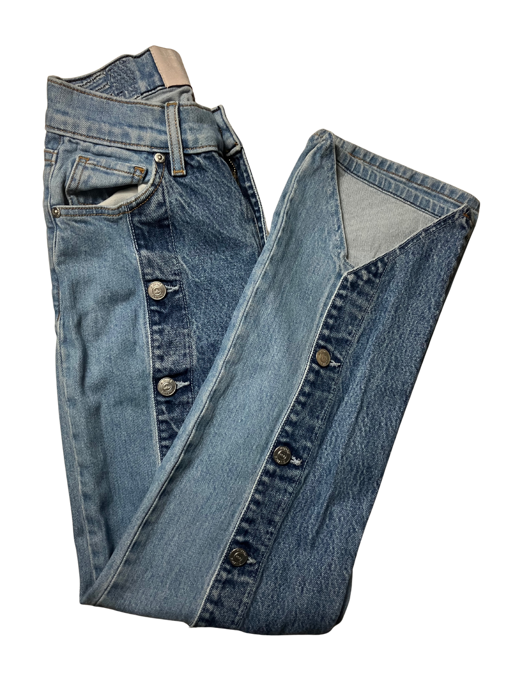 Revice Denim High-Rise Skinny Jeans w/ Button Detail - Made in USA