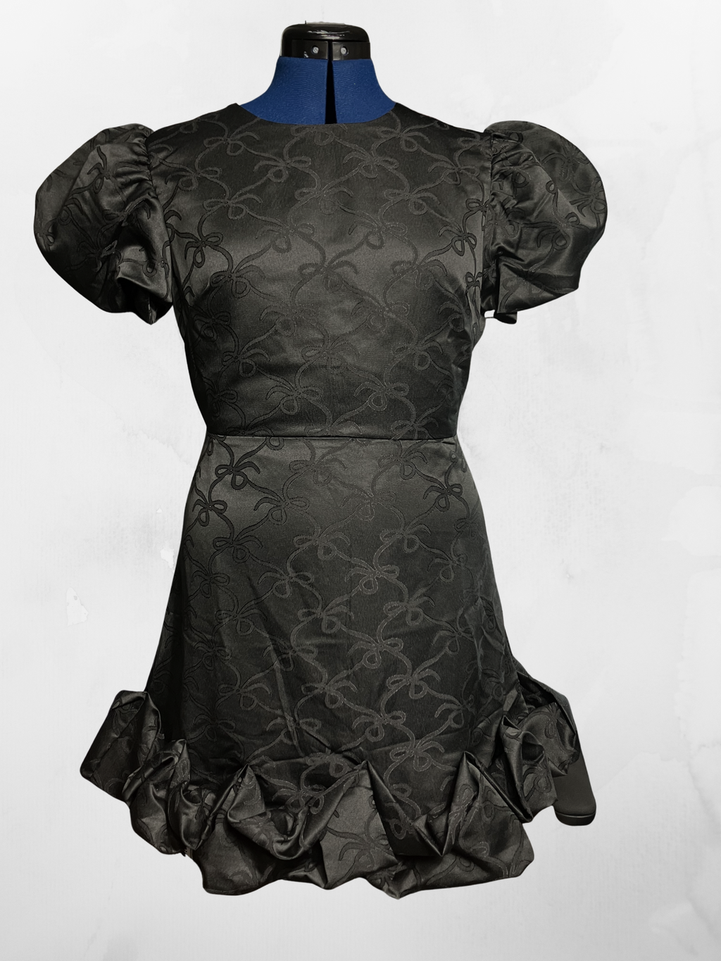 Sister Jane — Dress | London-designed bow jacquard with puff sleeves · Sz M
