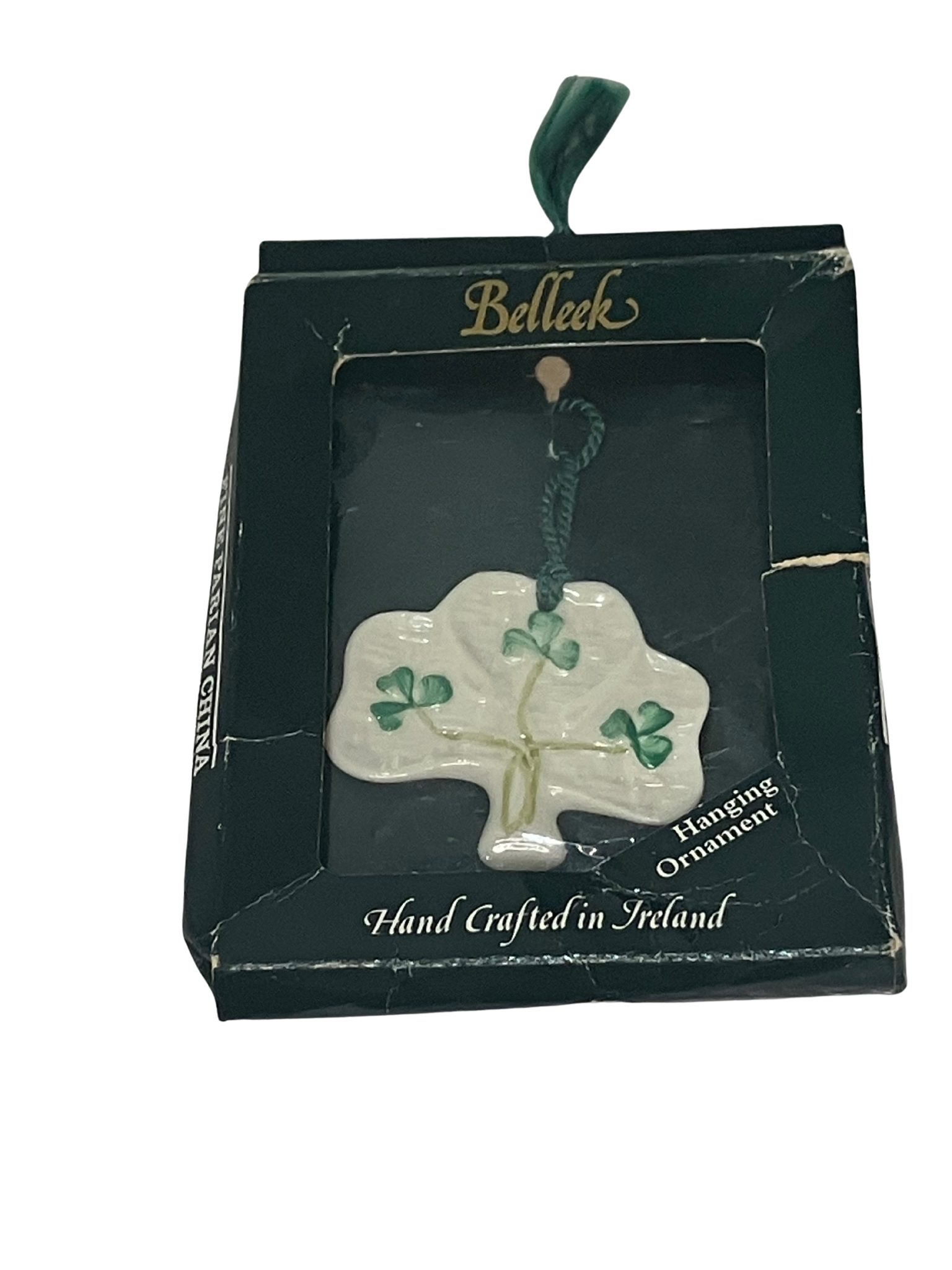 Vintage Belleek Ireland Shamrock Ornament 1965-1980 - Hand Crafted