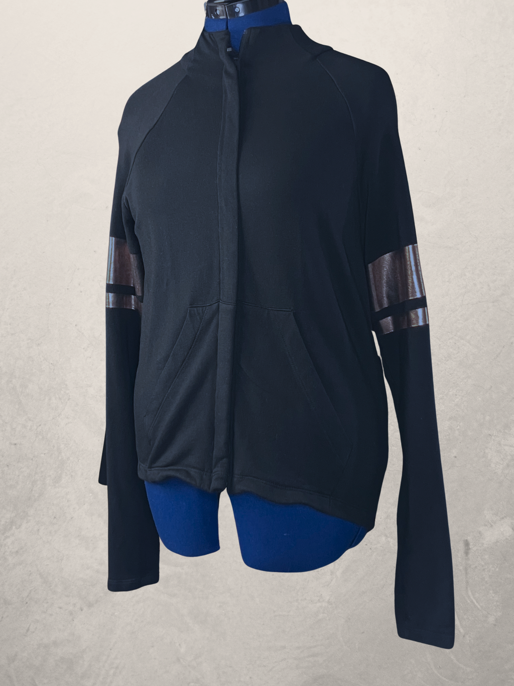 Vimmia — Knit Sweater | Black modal with rose gold metallic detail · Sz S