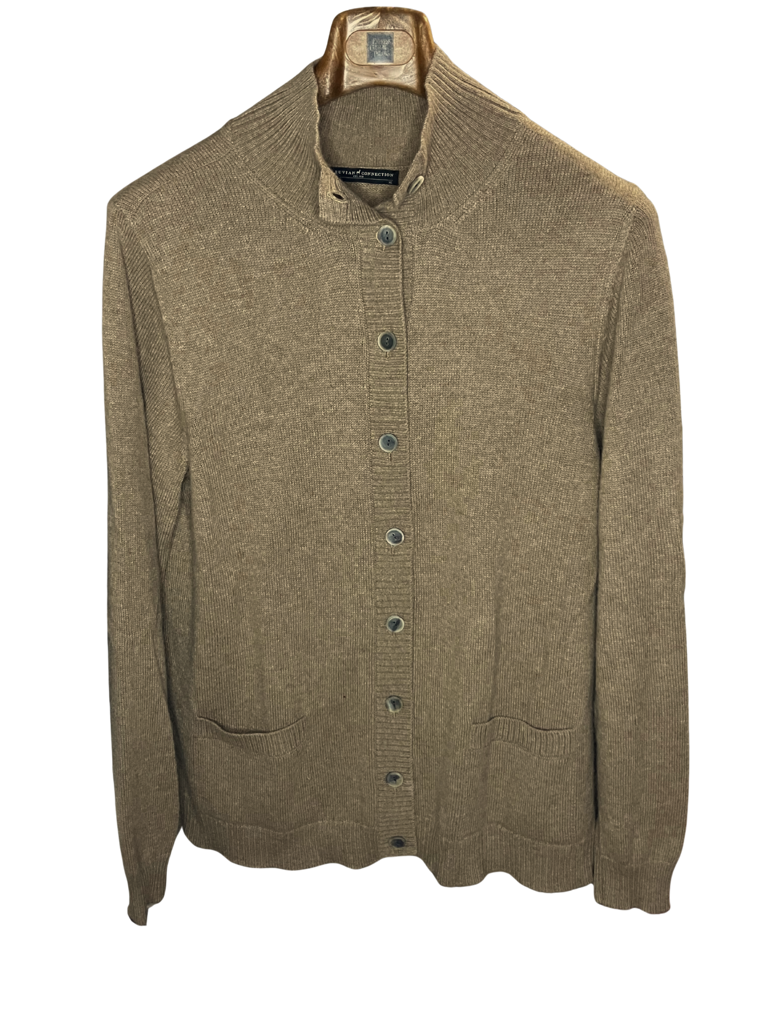 Peruvian Connection Royal Alpaca Cardigan Taupe Size XS – Button Front