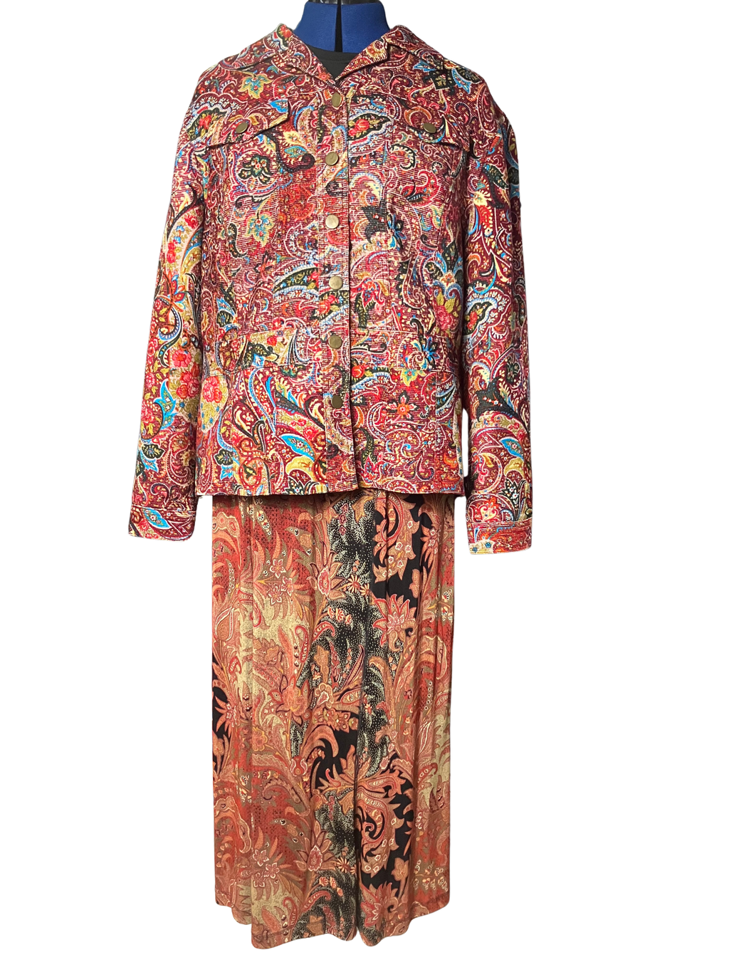 Coldwater Creek — Two-Piece Suit | Tapestry chenille paisley, made in the U.S.A. · Sz XL Petite