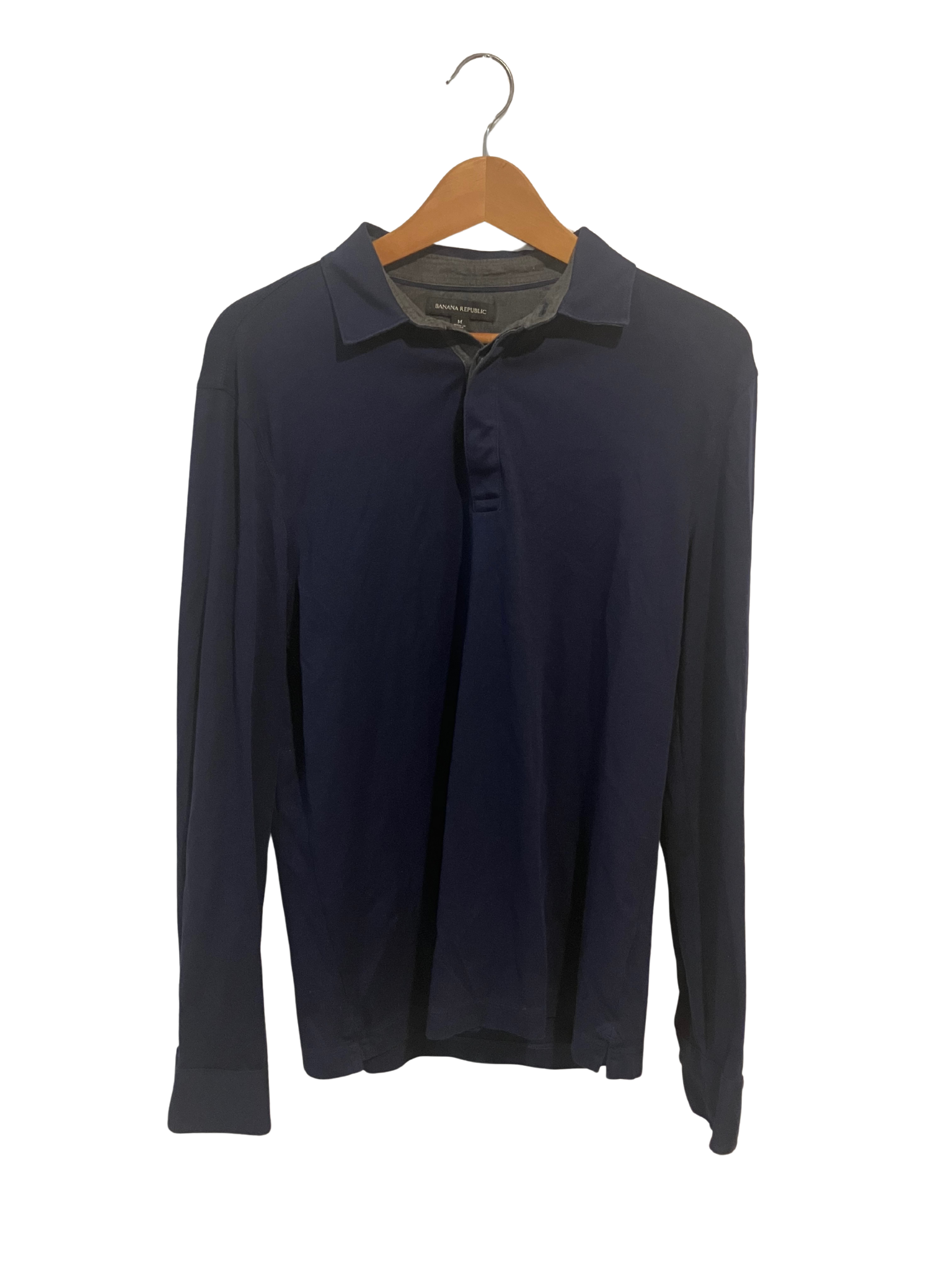 Banana Republic Navy Blue Long Sleeve Polo Shirt – Size M