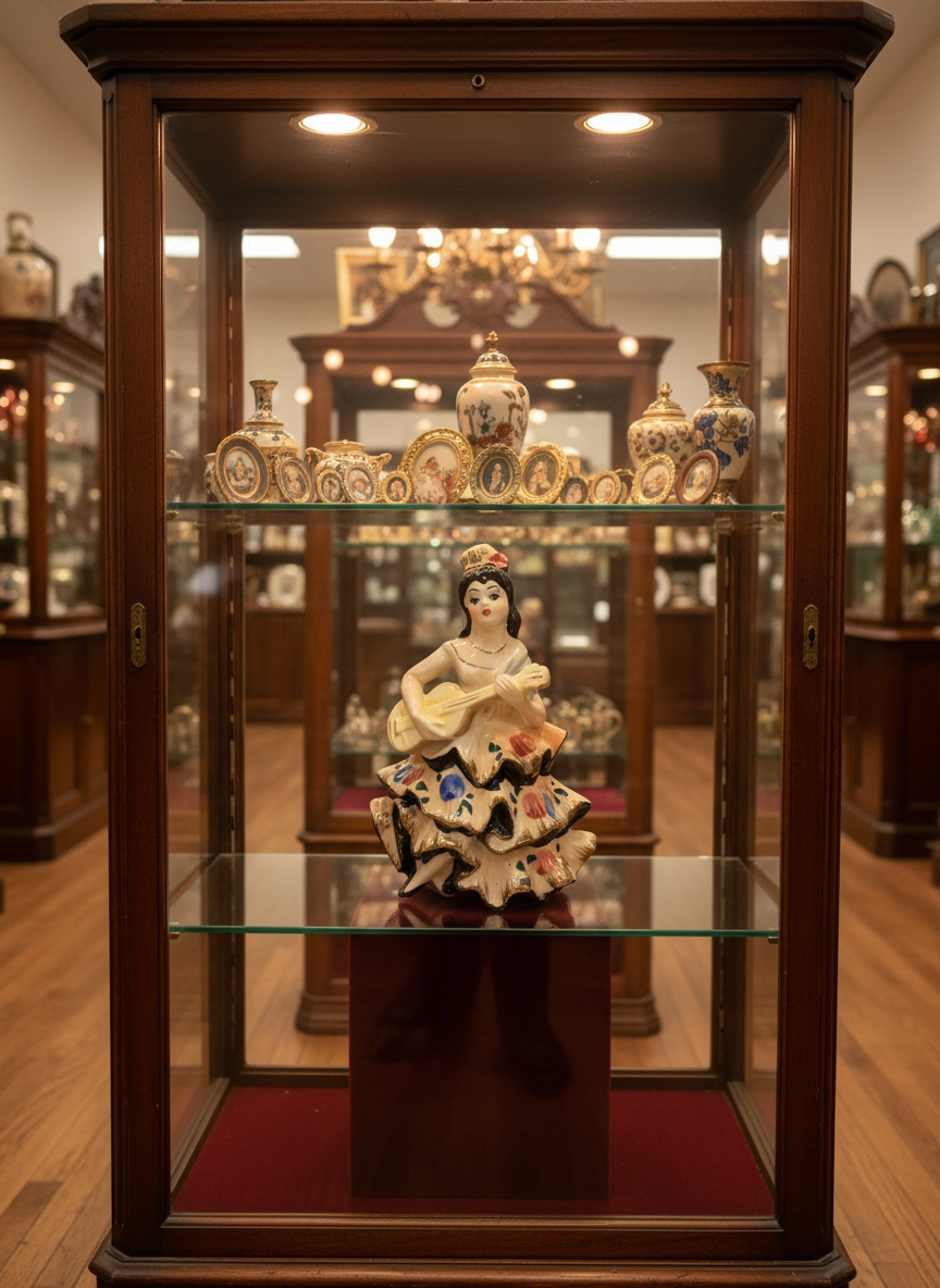 Vintage Japanese Ceramic Flamenco Dancer Figurine - Made in Japan 1950s-60s