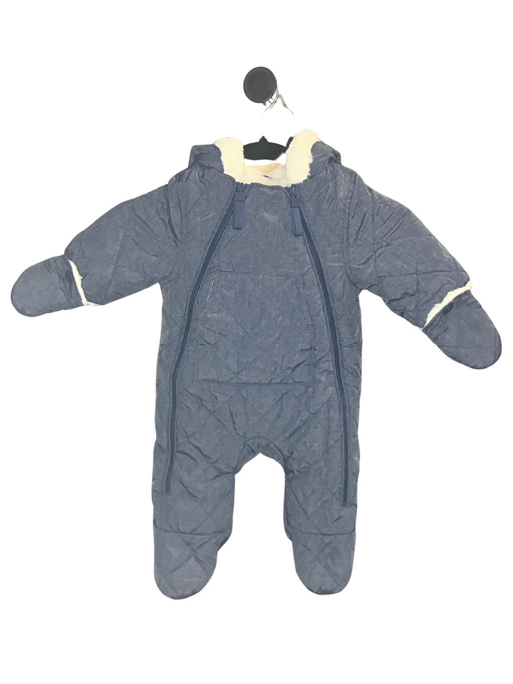 Urban Republic Baby Snowsuit 6M Navy Blue Sherpa Lined Puffer Bunting Hood