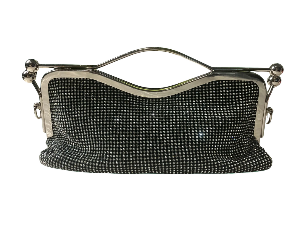 Like Dreams — Clutch Bag | Rhinestone mesh, silver-tone hardware · Sz OS