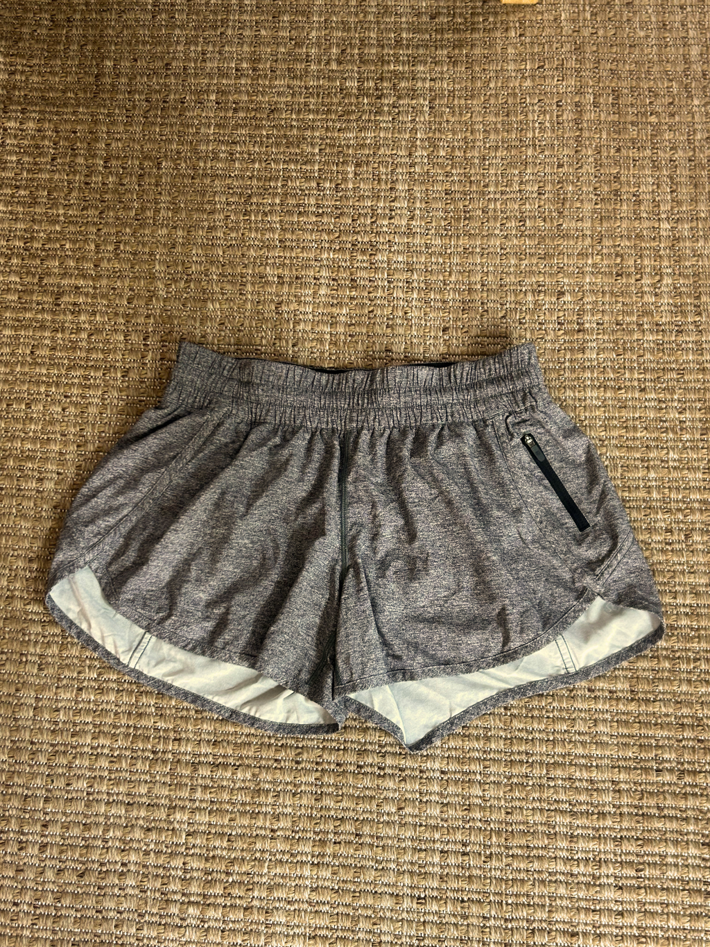 Lululemon — Athletica Shorts | Heathered gray, built-in liner, made to outlast the trend · Sz OS