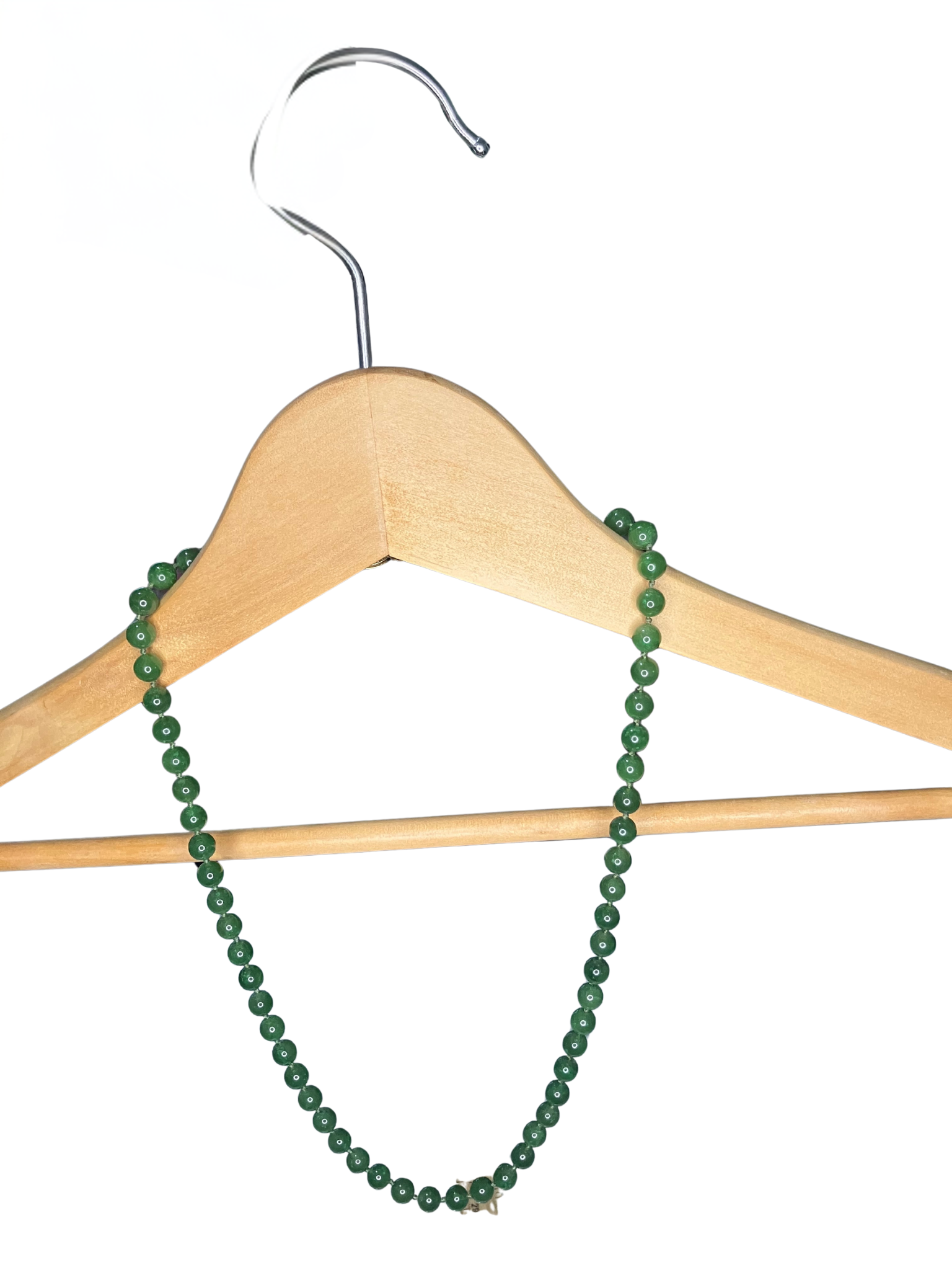 Vintage Green Aventurine Necklace - Natural Stone Beads 70s/90s Era