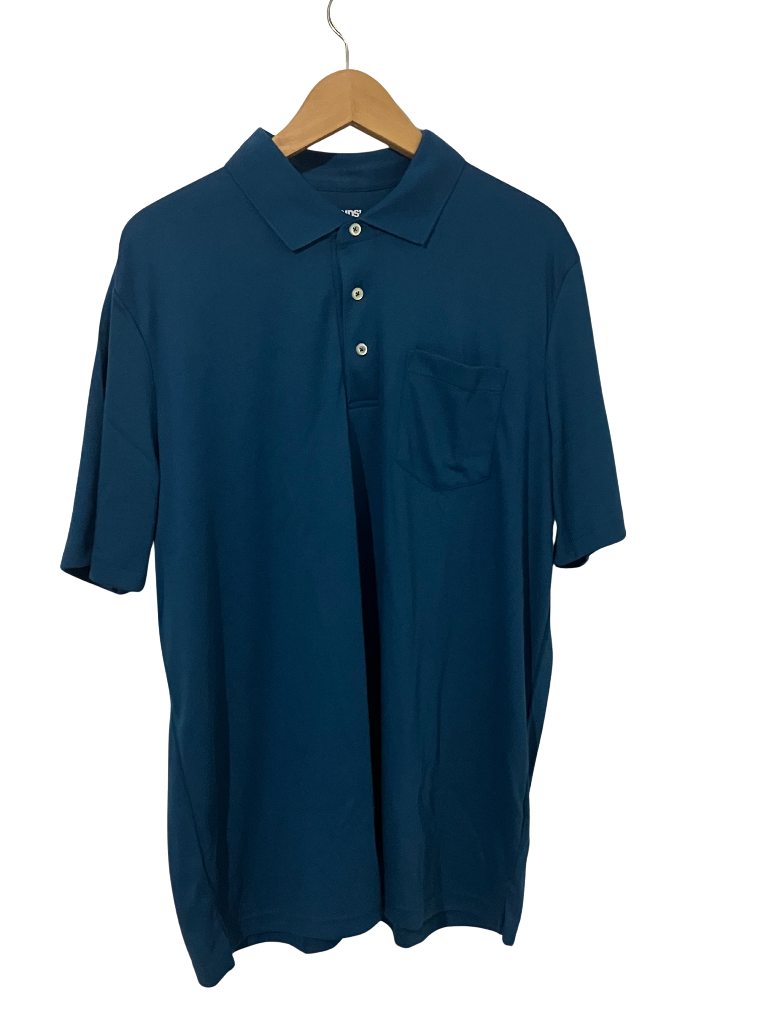 Lands’ End Men’s Polo Shirt XL Traditional Fit Blue Short Sleeve Chest Pocket 100% Cotton