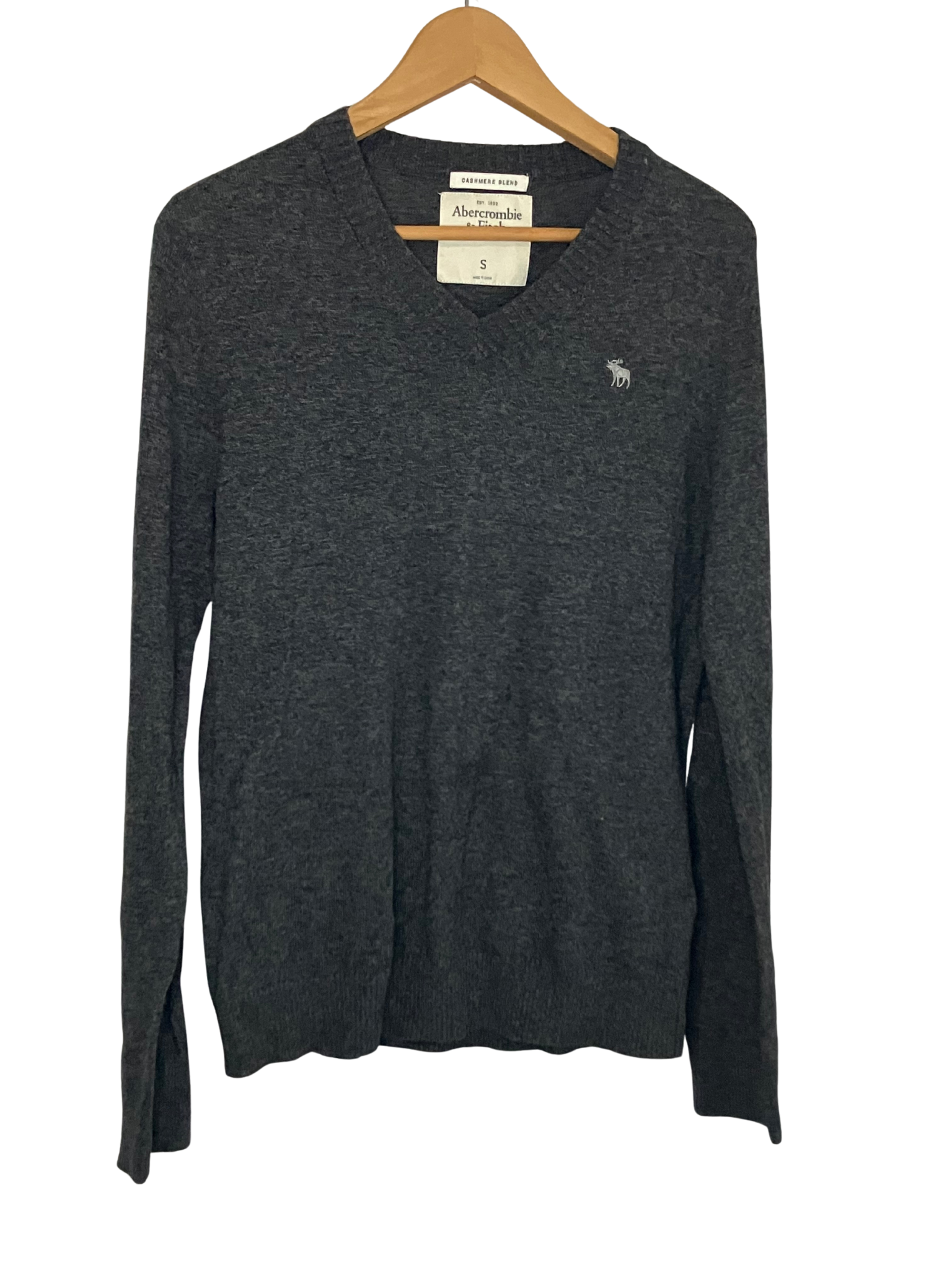 Abercrombie & Fitch Charcoal Gray Cashmere Blend Sweater Size S