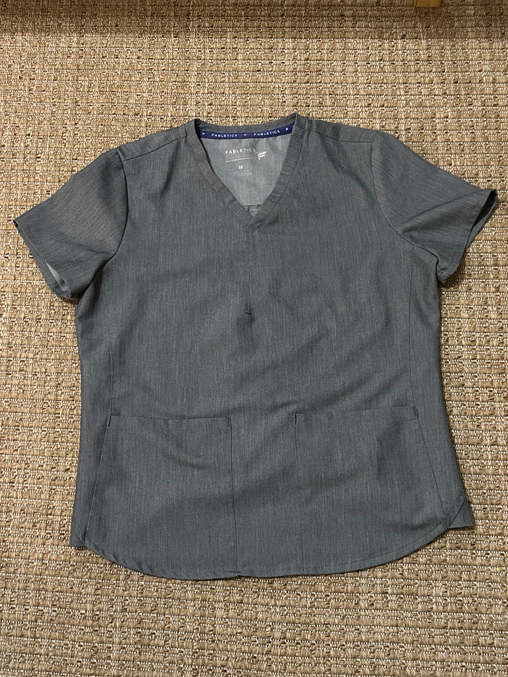 Fabletics — Blouse | Heather gray utility, scrub-style polish · Sz M