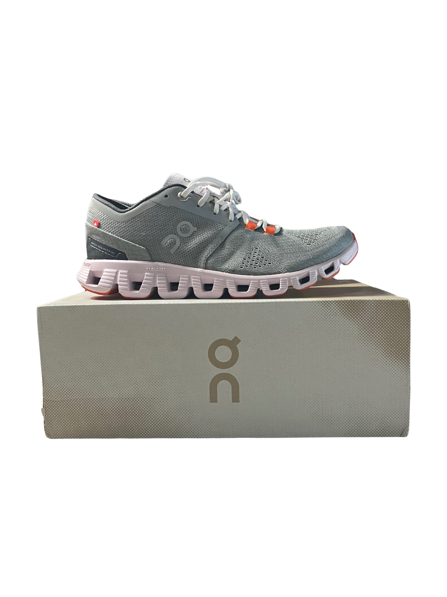 On Running Cloud X Women's Sneakers Gray Orange Size 8 New with Box