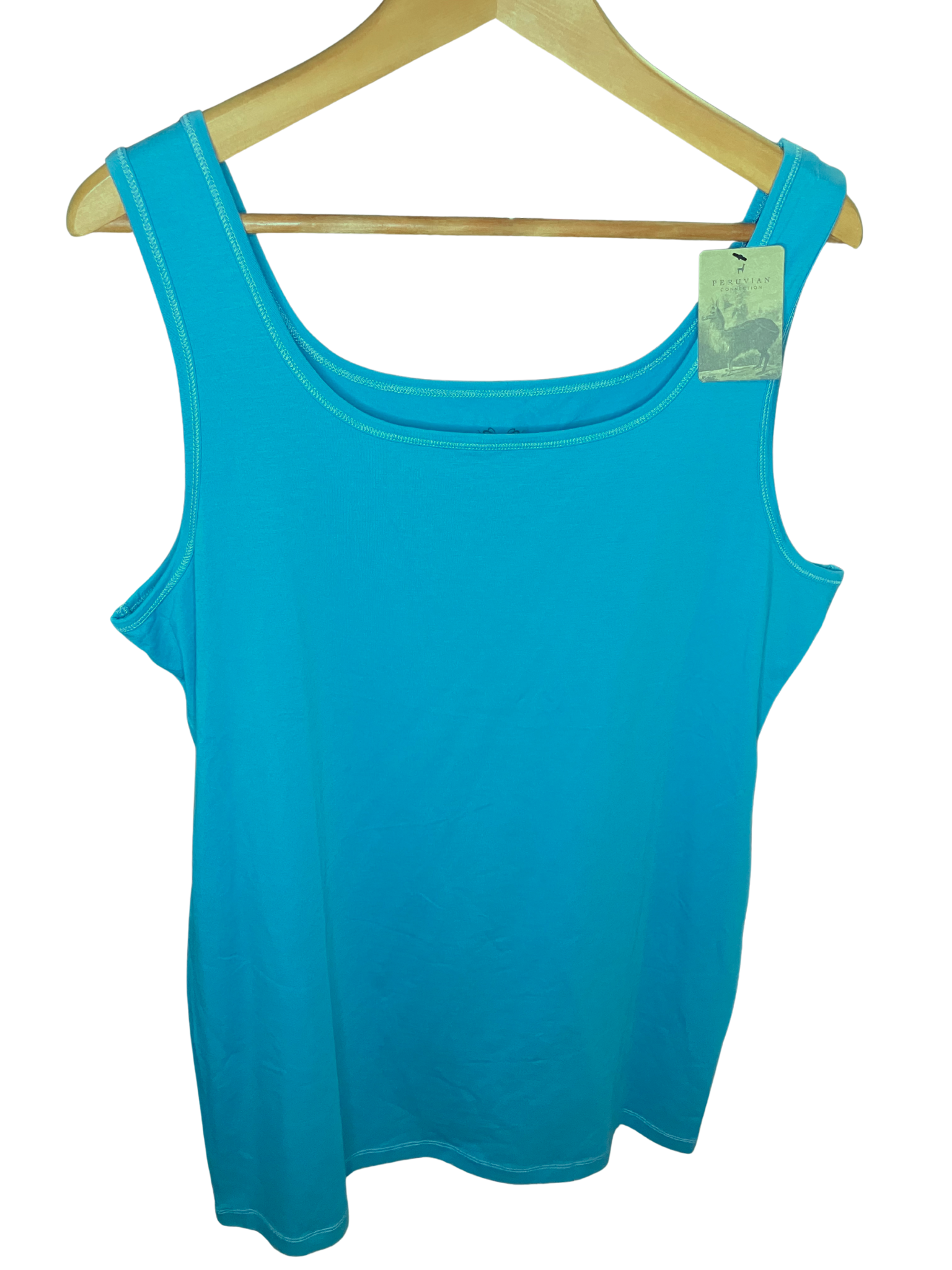 Peruvian Connection Pima Cotton Tank XL White Long Sleeveless NWT