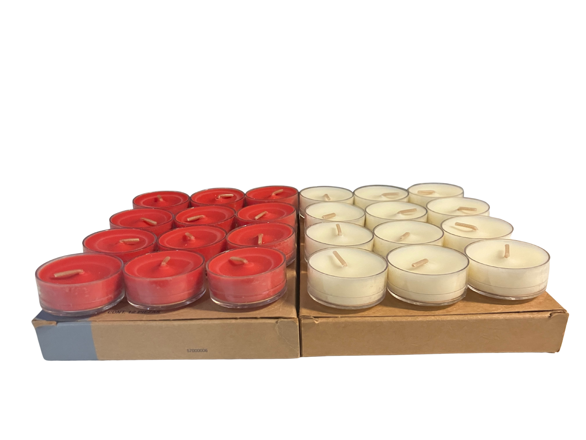 Partylite Light Candles Set - 24 Pack Red & Cream Aromatherapy Candles