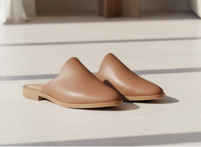 Soludos Cognac Leather Mules Size 10 – Slip-On with Stacked Wood Heel