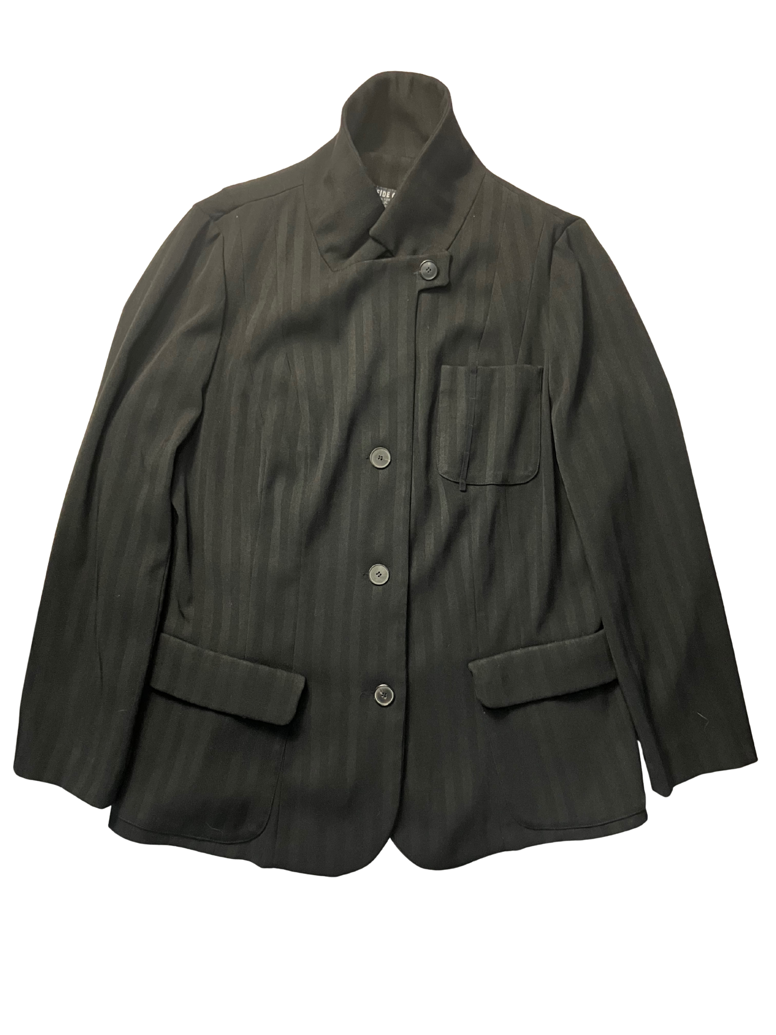 Heide Ost Black Pinstripe Jacket XXL Made in Germany Structured Blazer