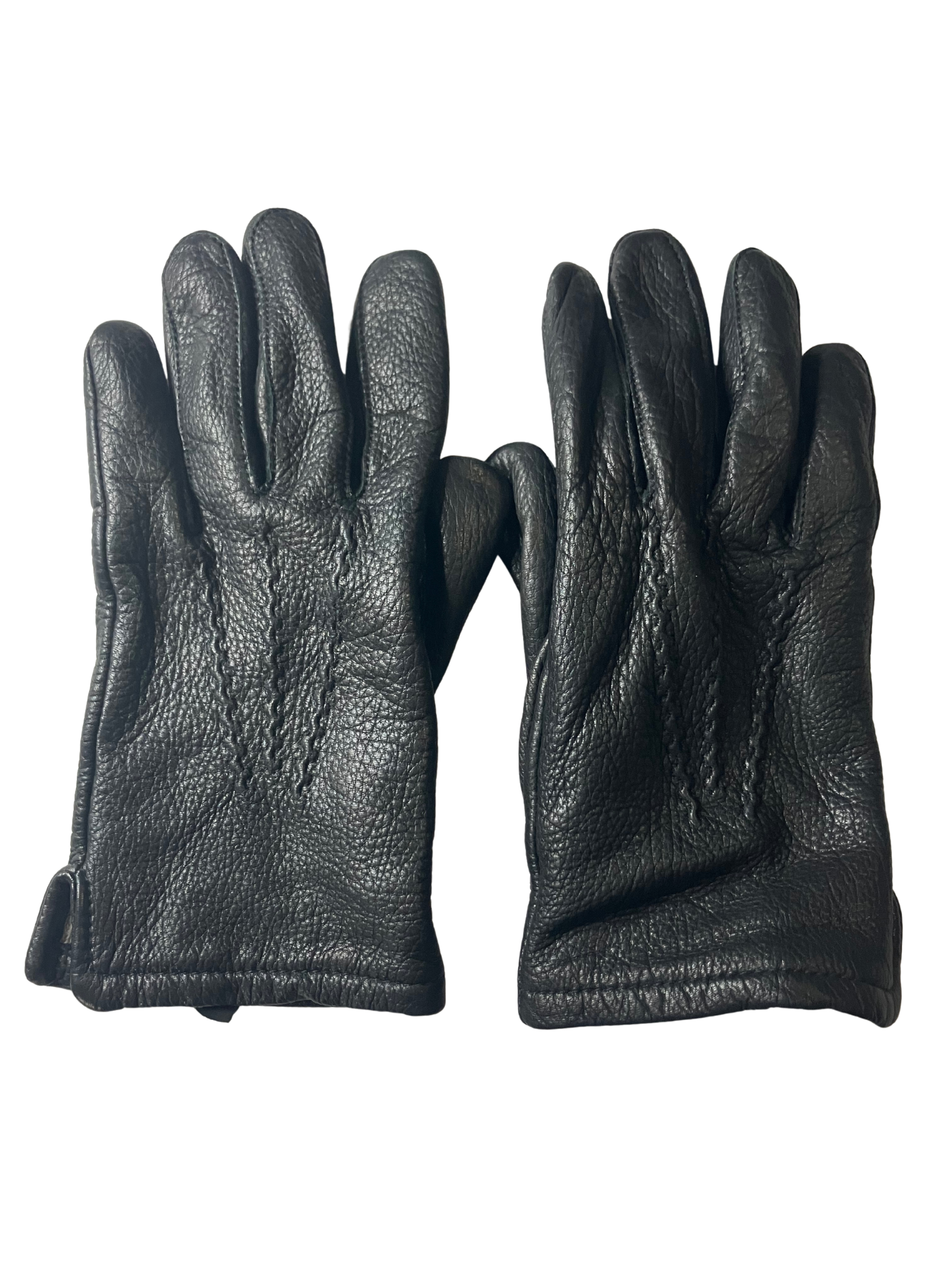 Genuine Leather Gloves 100% Cashmere Lined Black Winter Luxury Size M