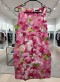 Anne Klein Watercolor Floral Sheath Dress Size 10 - Pink Cotton Stretch