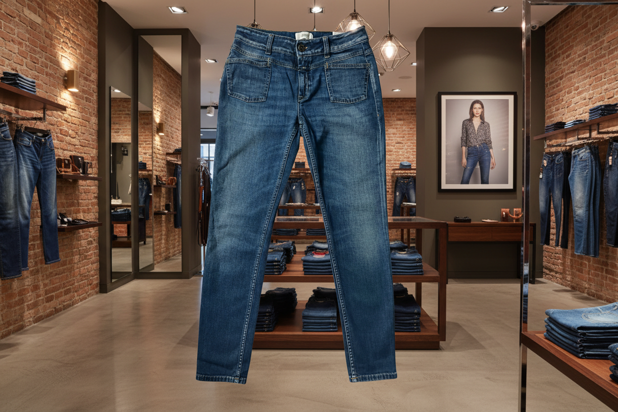 CLOSED Pedal X Italian Skinny Jeans Candiani Denim Blue Size 27