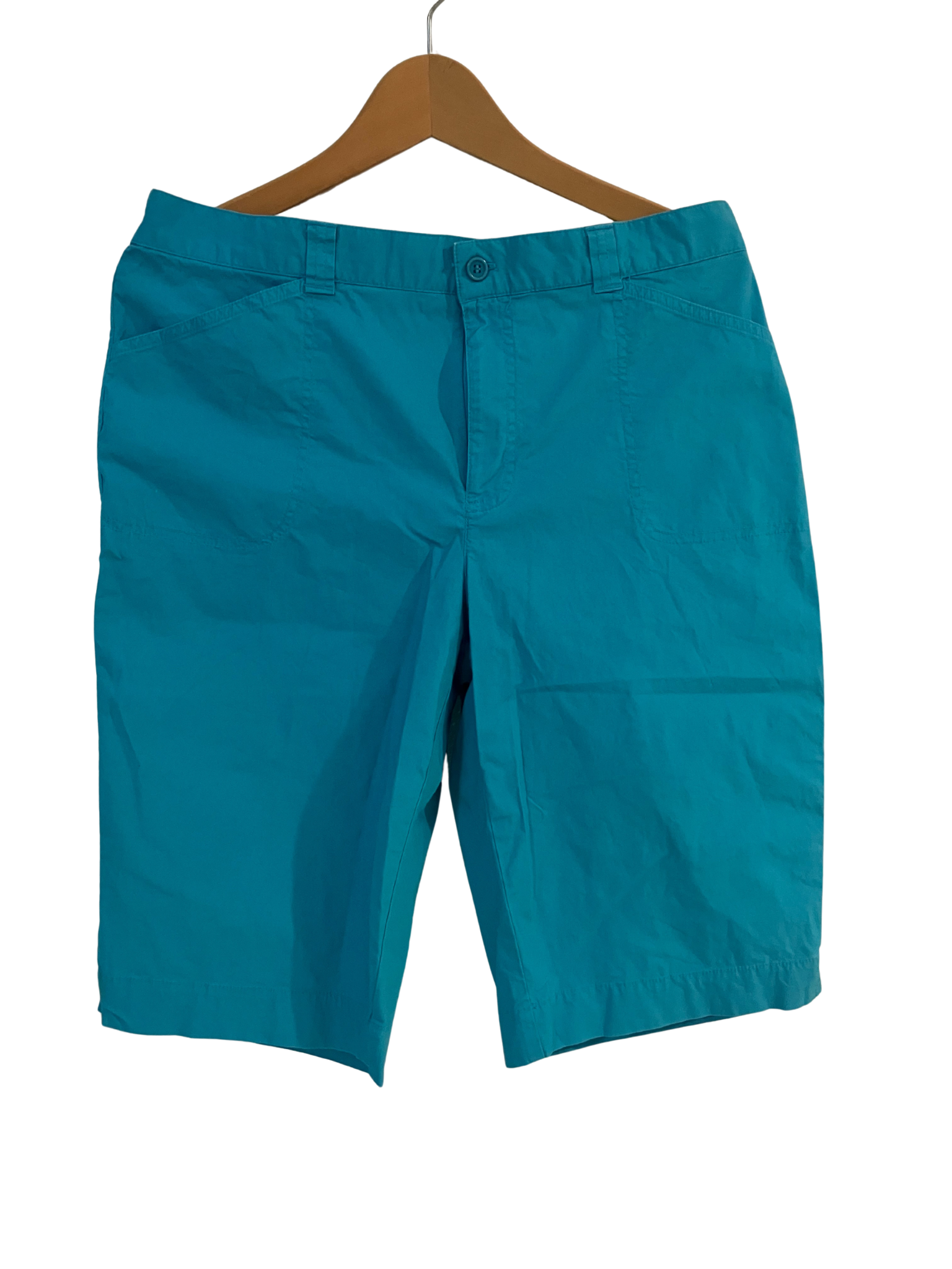 Sag Harbor Turquoise Bermuda Shorts Size 12 - Stretch Cotton Blend