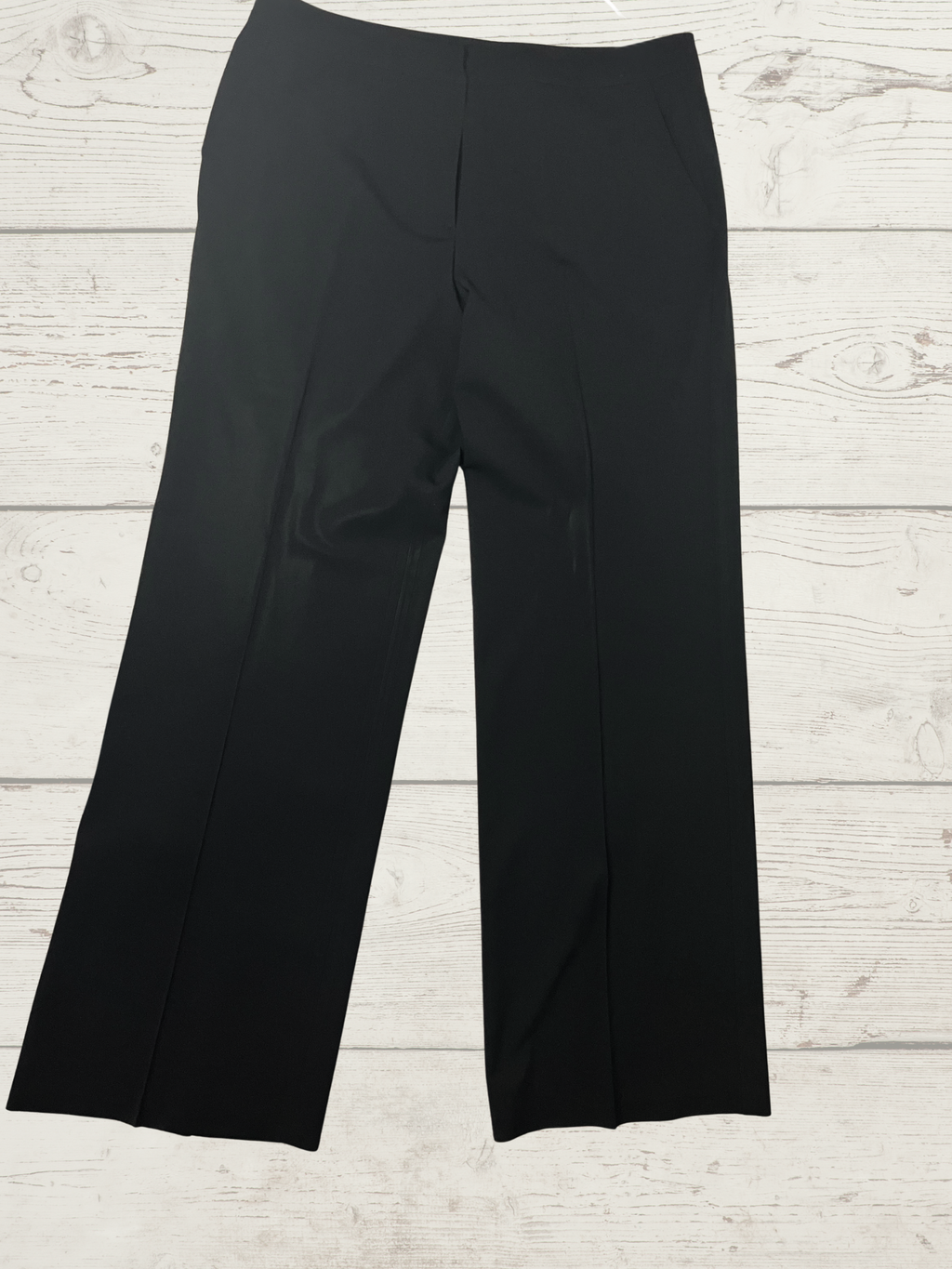 St. John — Wide-Leg Trousers | Caviar collection, sharp front crease · Sz 14