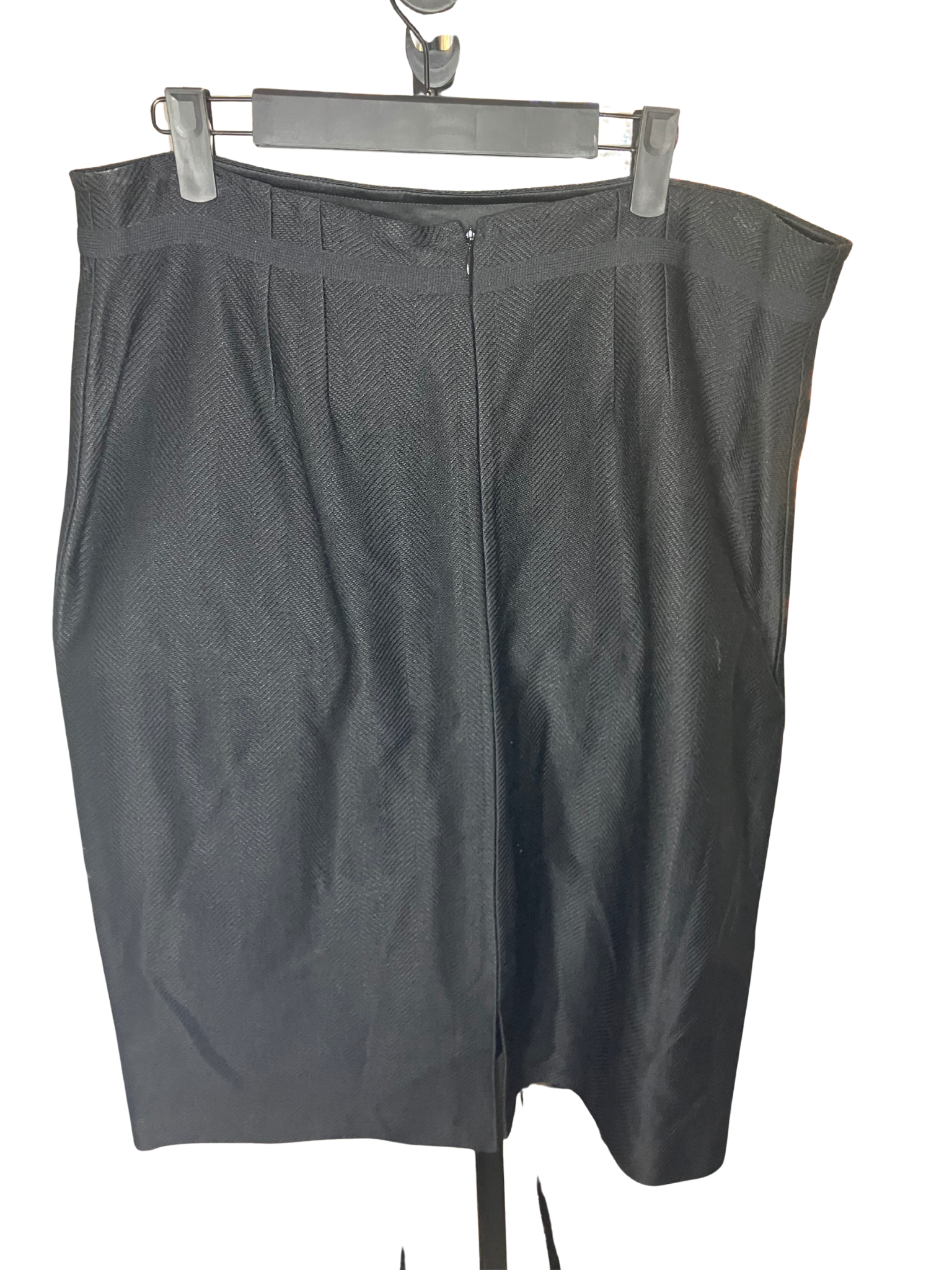 St. John Caviar Black Chevron Knit Skirt Size 14 NWT Made in USA