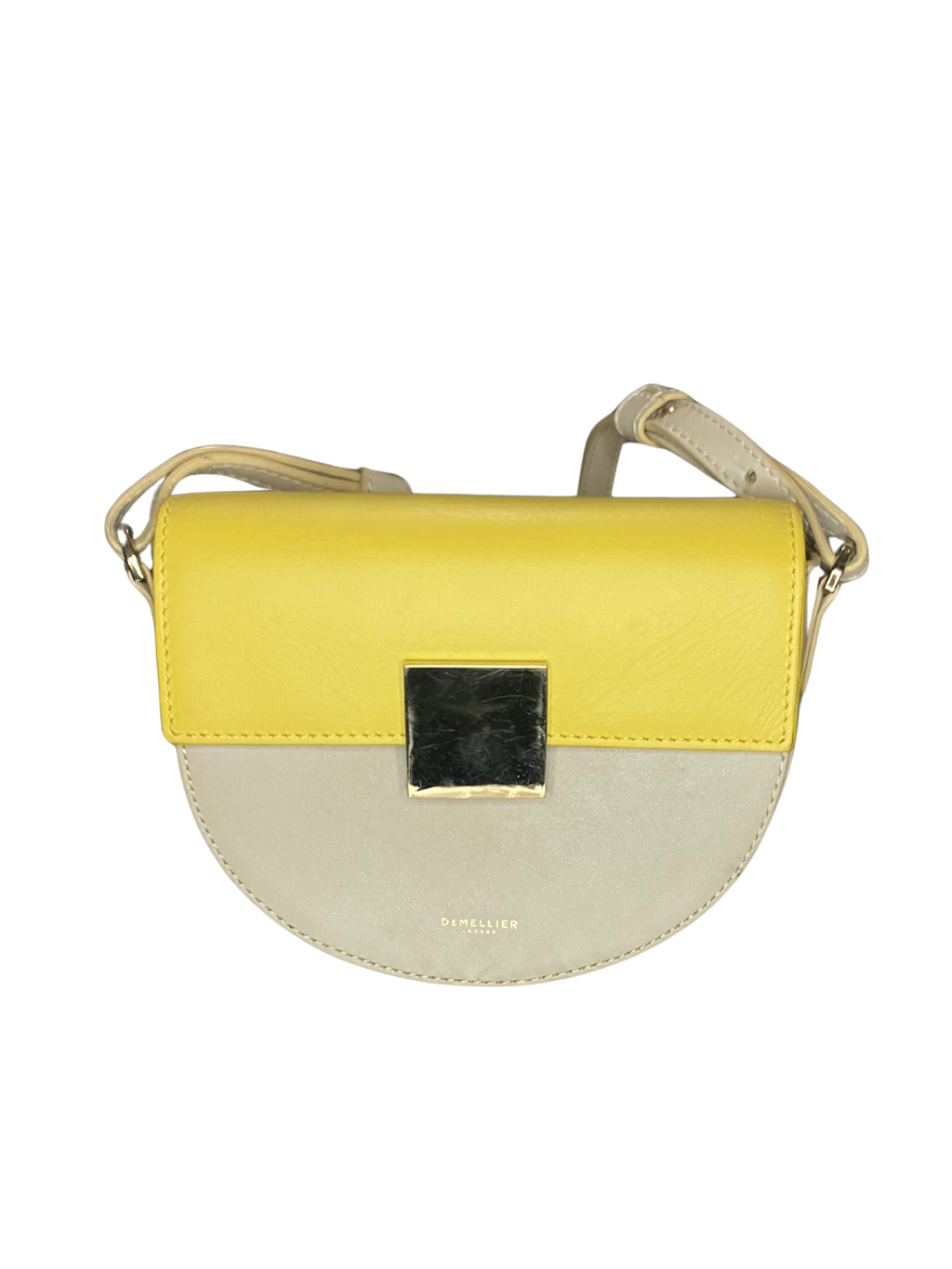 DeMellier Mini Venice Crossbody Bag – Yellow Cream Two-Tone Leather